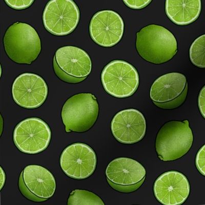 Ditsy Green Limes on Charcoal, Large