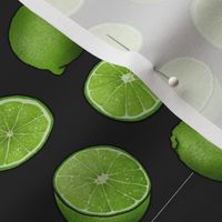 Ditsy Green Limes on Charcoal, Large