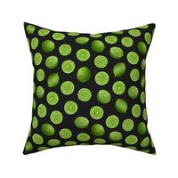 Ditsy Green Limes on Charcoal, Large