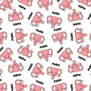 Happy Pregnant Uterus PUSH! White