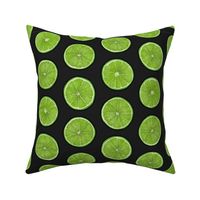 Green Lime Slices on Charcoal, XL