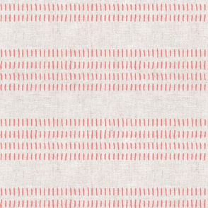 farmhouse stitch - coral stripes  - LAD20
