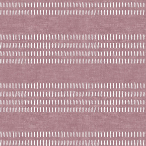 farmhouse stitch -  stripes  on mauve - LAD20