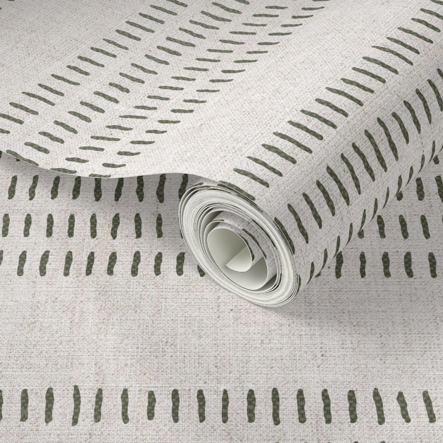 farmhouse stitch - sage stripes  - LAD20