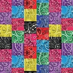 Patchwork of Bandanas Paisley Small Scale