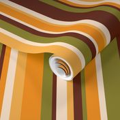 Retro 70s vertical stripes mix brown orange moss mid-century