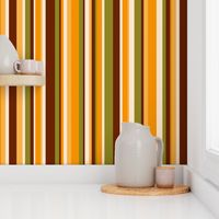 Retro 70s vertical stripes mix brown orange moss mid-century