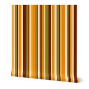 Retro 70s vertical stripes mix brown orange moss mid-century