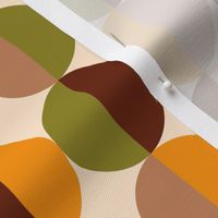 Mid-century Modern retro circles brown orange MCM Wallpaper