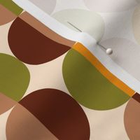 Mid-century Modern retro circles brown orange MCM Wallpaper