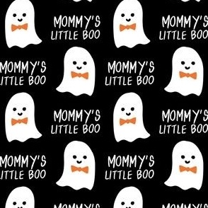 mommy's little boo halloween fabric - boy ghost - black