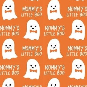mommy's little boo halloween fabric - boy ghost - grey