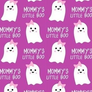 mommy's little boo halloween fabric - girl ghost - purple