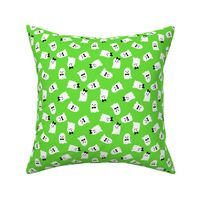 cute ghost fabric - halloween fabric - lime