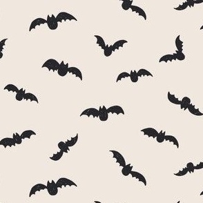Extra Small - Halloween Black bats on creamy white