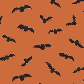 Extra Small // Halloween bats black on Apricot orange