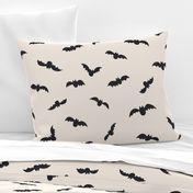 Medium // Halloween Black bats on creamy white