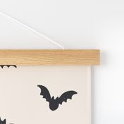 Medium // Halloween Black bats on creamy white