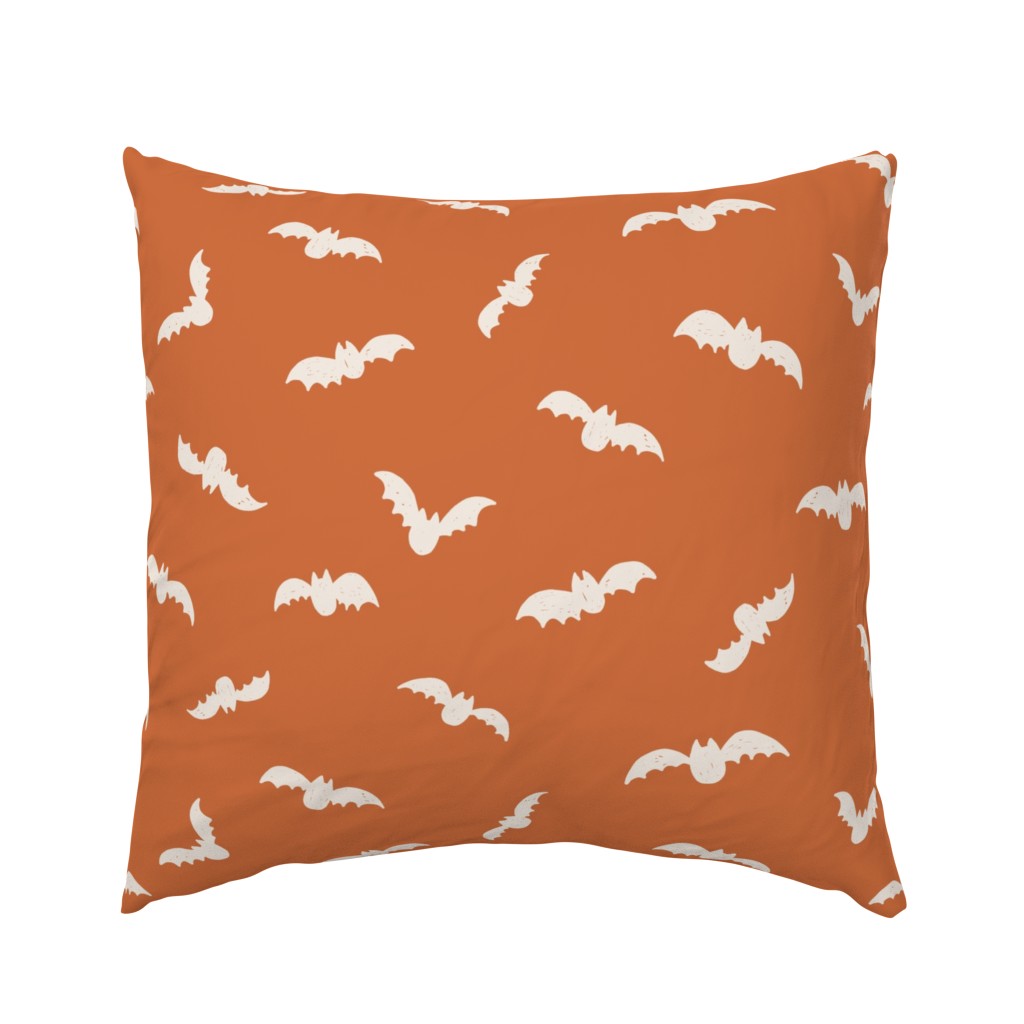 Medium // Halloween bats on apricot orange