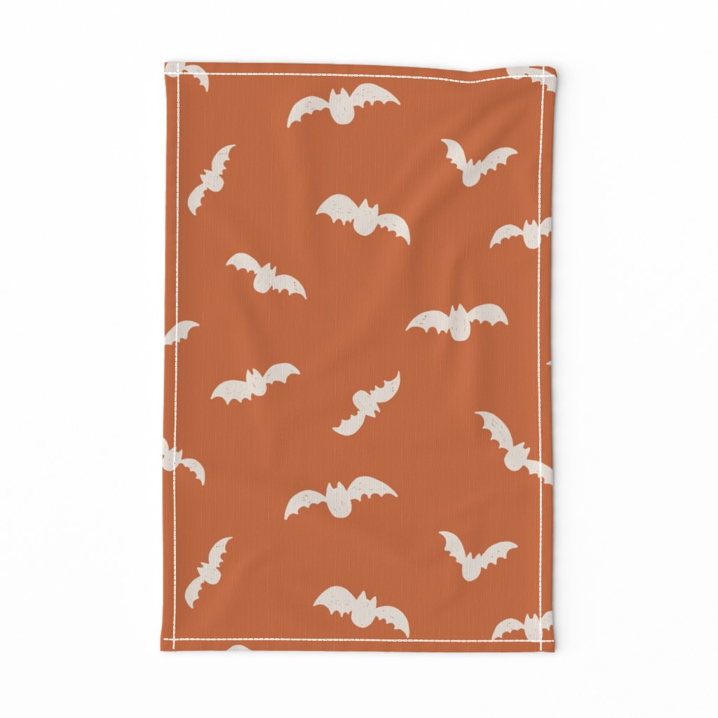 Medium // Halloween bats on apricot orange