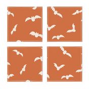 Medium // Halloween bats on apricot orange