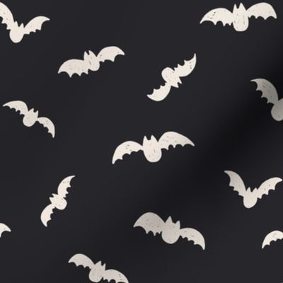 Small //  Halloween Creamy white bats on black