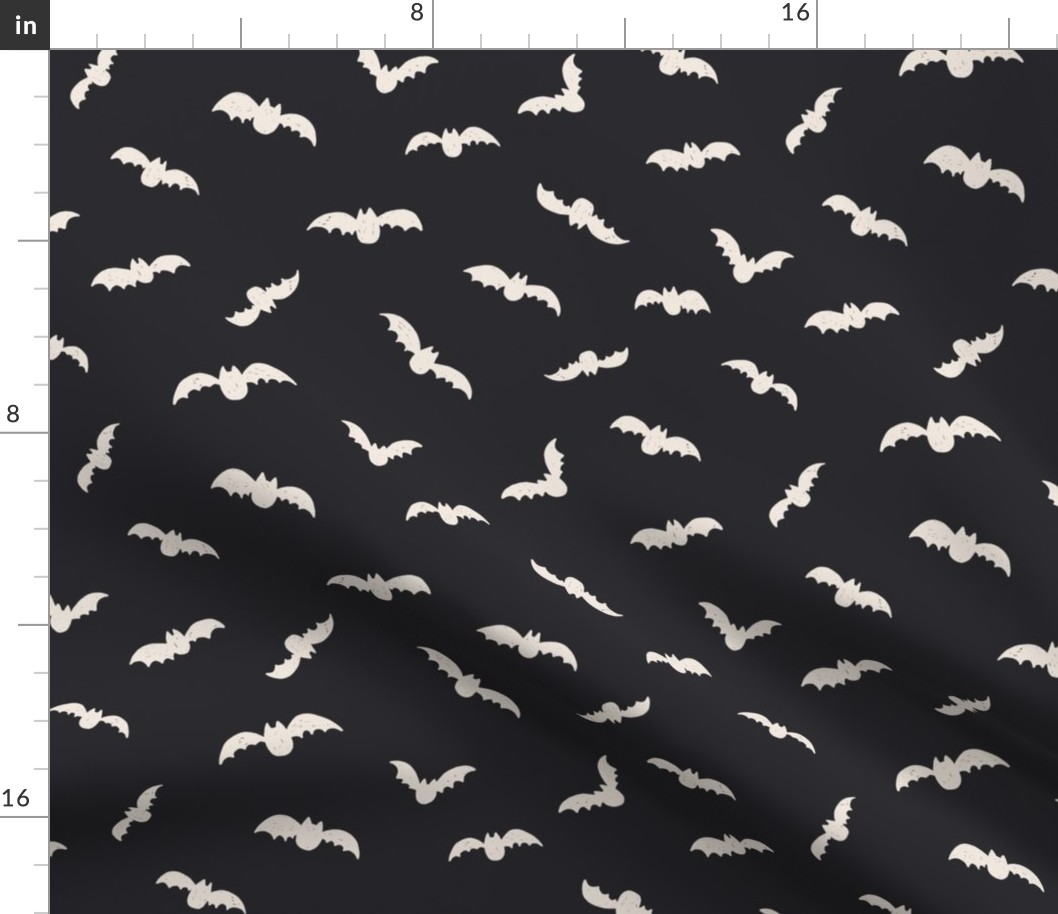 Small //  Halloween Creamy white bats on black