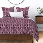 bernedoodle coffee fabric - cute dog design - purple