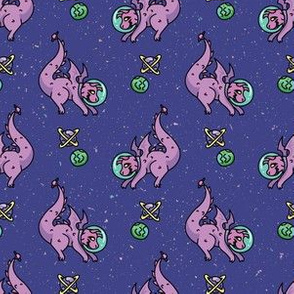 Kawaii astronaut dragon cartoon. Hand drawn space fantasy for planet and star blog on galaxy background. Universe home decor.