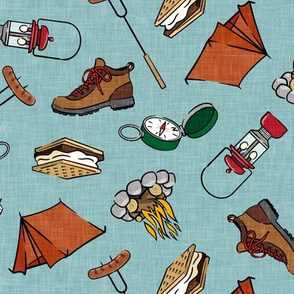 Camping Equipment Fabric, Wallpaper and Home Decor