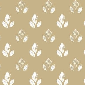 Block Printed Petals Vol 7. Gold for Wallpaper, Fabric, & Pillows