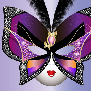 Butterfly Carnival Mask With Feathers