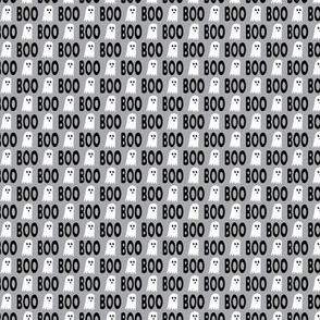 (extra small scale) Boo - Ghost - Halloween fabric - grey - C20BS
