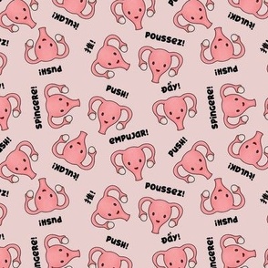 Happy Pregnant Uterus, Languages PUSH! Pink