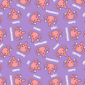 Happy Pregnant Uterus, Languages PUSH! Purple