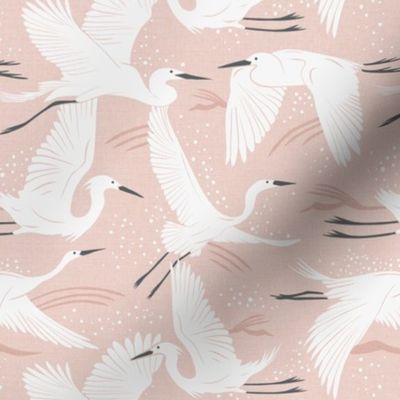 Soaring Wings - Blush  Pink Crane Regular Scale
