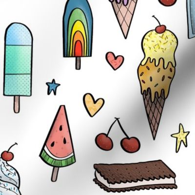 Ice Cream Treats - Small on White Background