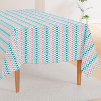 Beach Ikat Stripe in Aqua and Pink - small repeat