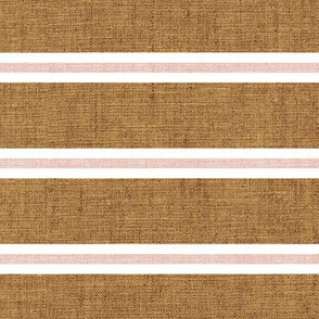 (jumbo scale) stripes - blush on rust - magnolia flowers coordinate - southern floral - cream - LAD20