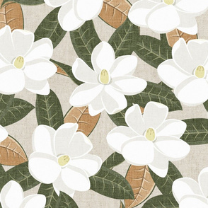 (jumbo scale) magnolia flowers - southern floral - cream - LAD20