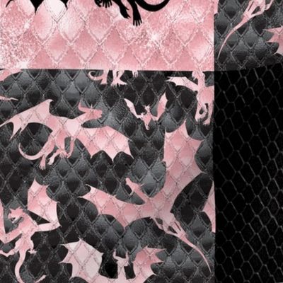 Dragon Patchwork - pink/black