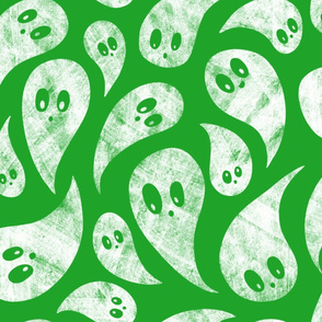 Spooky Ghosts on Green - extra largescale