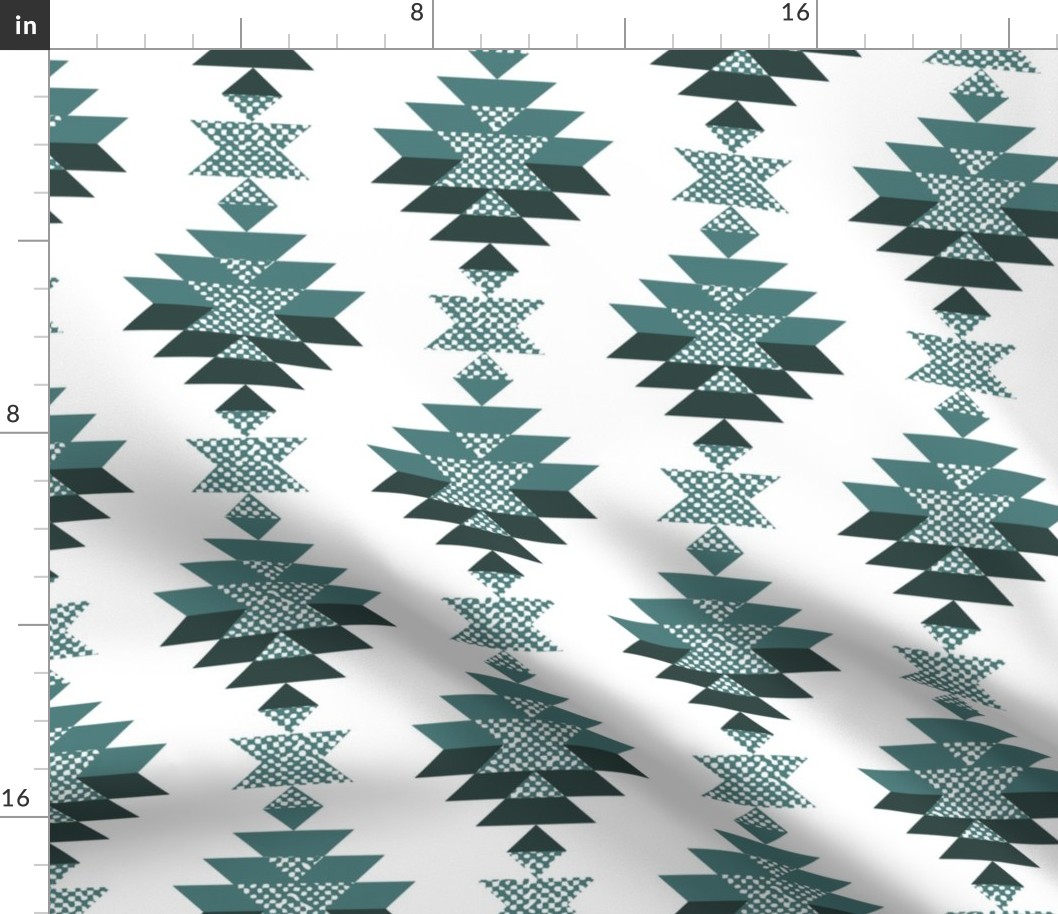 Burlap Aztec Kilim diamonds rows Pine Green farmhouse Wallpaper
