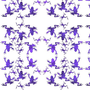 Animal Reflections - frogs - Violet purple on white, medium 