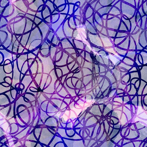Chaos At Midnight - abstract lines and curls in purple and violet