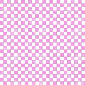 Pink White Check grunge 3 squares per inch 
