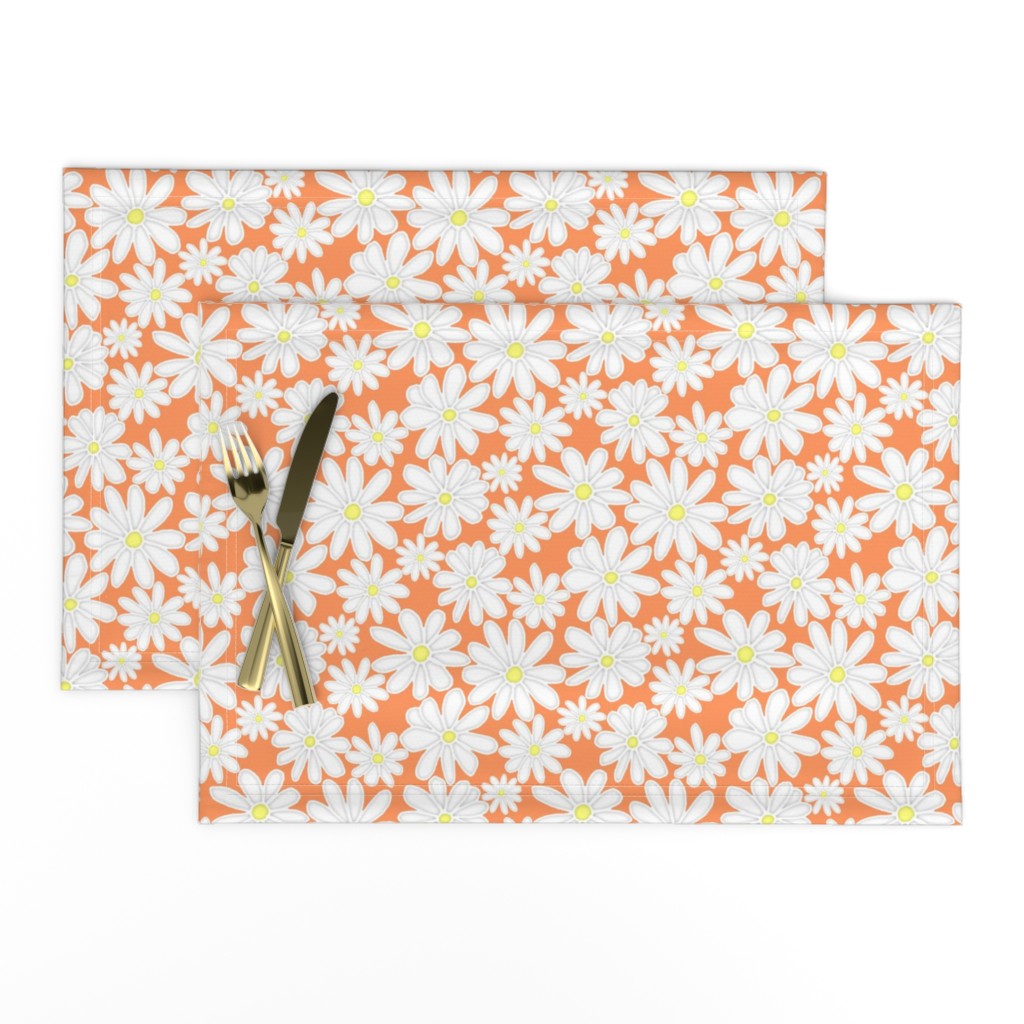 Bright Happy Daisies - vibrant orange 