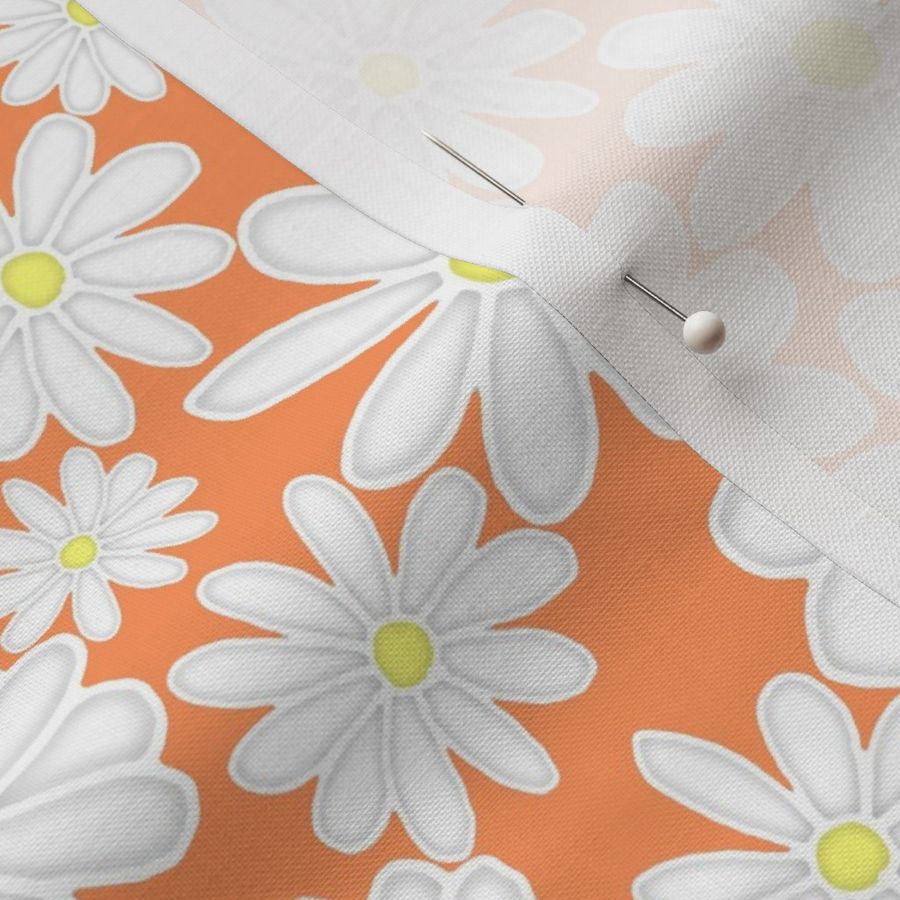 Bright Happy Daisies - vibrant orange 