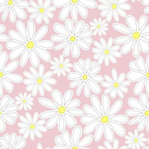 Bright Happy Daisies - pale dusty pink