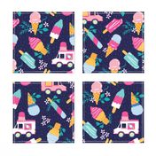 Large Ice Cream Truck Floral Summer Popsicles